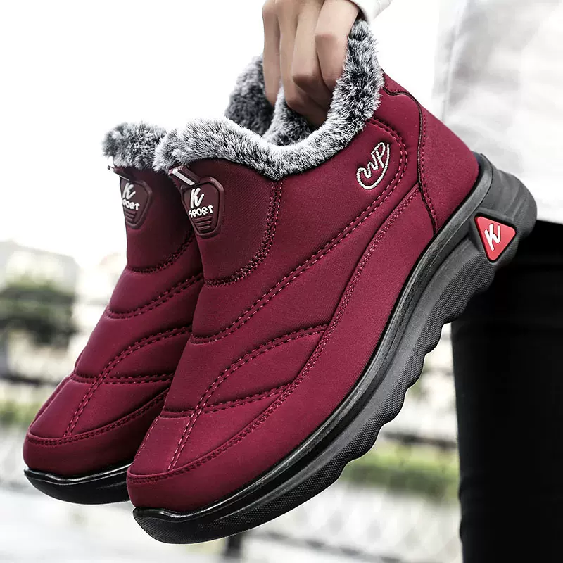 棉鞋新款中老年男女同款棉靴加绒加厚雪地靴高帮保暖短靴防寒男鞋