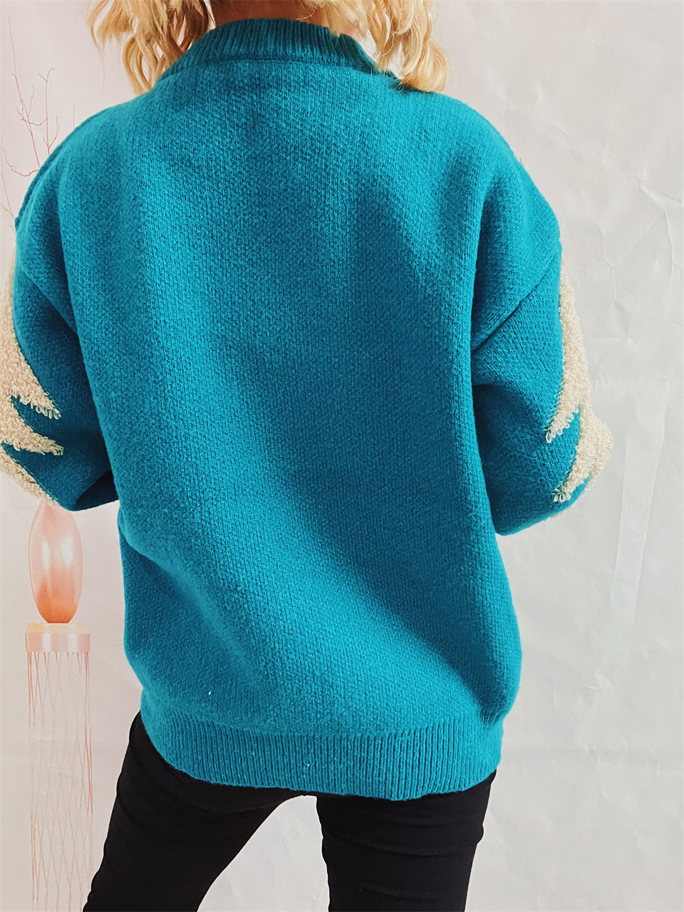 Women's Christmas Tree And Deer Sequined Pullover Sweater_voghion.com