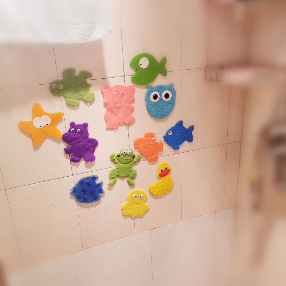 迷你动物造型PVC卡通小浴垫儿童浴室垫防滑垫地垫浴缸贴带吸盘
