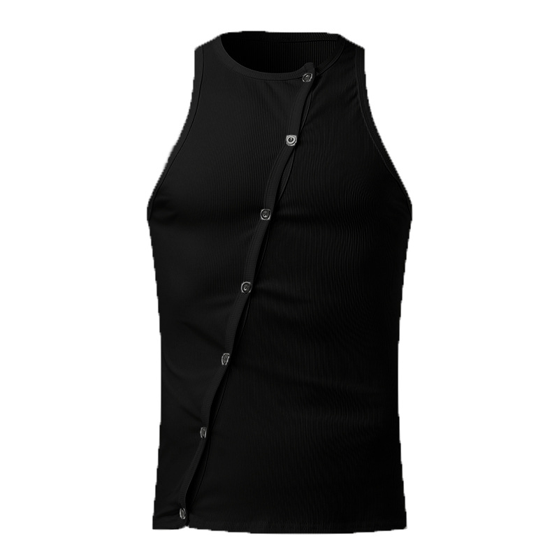 2023 verano nuevo comercio exterior de los hombres stretch corsé moda cardigan Europa y América del músculo sexy chaleco apretado