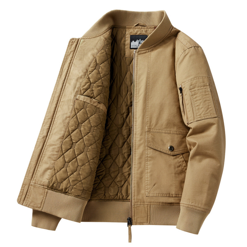 Otoño e invierno nuevos hombres transfronterizos Comercio exterior exclusivo más tamaño abrigo de algodón acolchado forrado de lana engrosado abrigo de hombre abrigo de algodón acolchado de papá