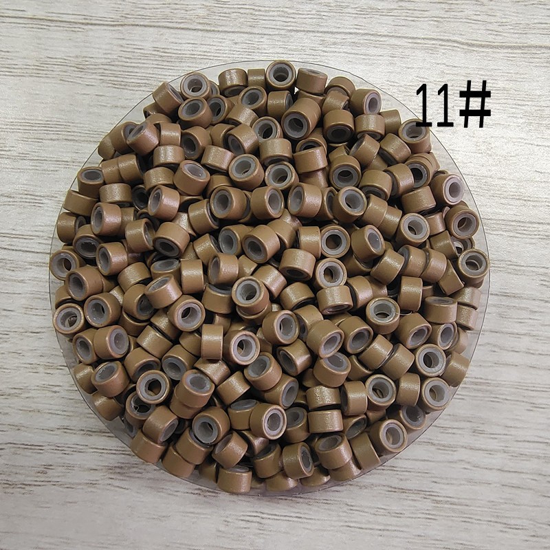 Clips de extensión de cabello sin costuras transfronterizos, anillos de extensión de cabello de silicona acampanados, clips de extensión de cabello con alambre dorado láser, anillos de extensión de cabello sin costuras.