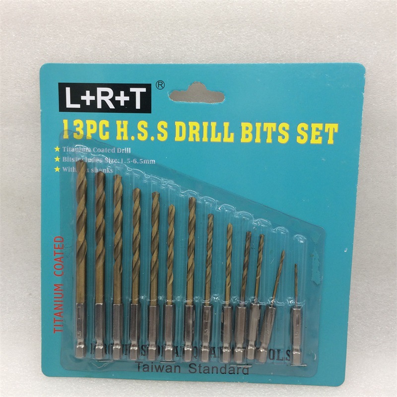 L+R+T 螺丝刀钻头13PCS六角柄电钻起子螺丝刀钻孔风批套装麻花钻