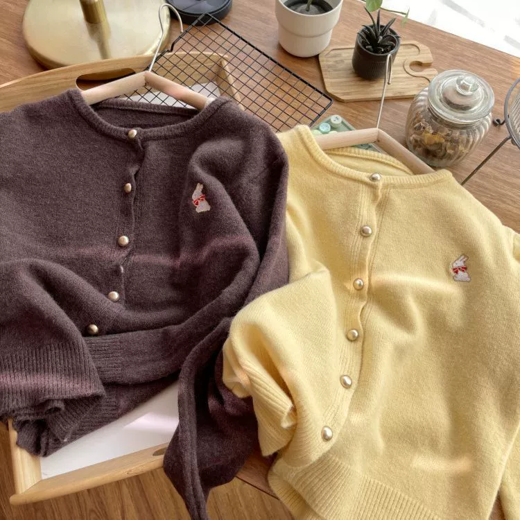 Вязаный кардиган в ленивом стиле, Женский Осень и зима 2023, новый свежий стиль, японский стиль, ретро, короткий свитер в студенческом стиле