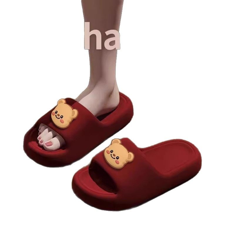 Nuevas zapatillas rojas Capibara de la vida, pareja encantadora para casarse en el interior, zapatillas frías y ligeras