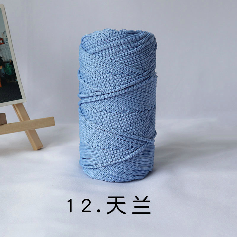 Antraceno Mengyuan 300g 4mm gran rollo redondo hilo gancho bolsa Alfombra tejida cuerda redonda ins viento gradiente Mat línea