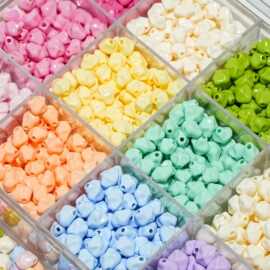 DIY烤漆亚克力异形不规则杨桃珠直孔散珠diy手机链手链材料配件