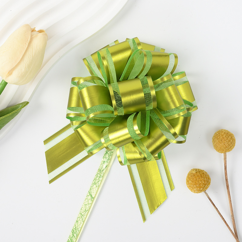 Comercio exterior transfronterizo 30 tamaño medio mate color metálico ajuste de nieve bola de flores regalo de Navidad embalaje de flores tiradas cinta de color