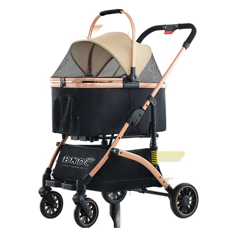 BNDC cesta desmontable coche mascota gato y perro universal gran espacio cómodo perro cochecito fácil plegable mascota cochecito