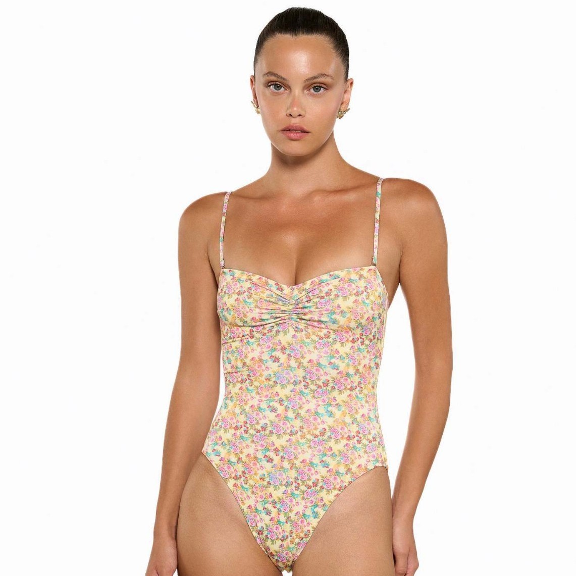 Neuer europäischer und amerikanischer Badeanzug mit Blumenmuster für Damen, figurbetonter, sexy Bikini mit abnehmbaren Schulterträgern (Modelljahr 2025)_voghion.com