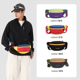 多巴胺拼色胸包女休闲户外斜挎包2026新款春夏百搭运动手机小包包