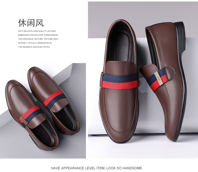 Giày lười nam da thật kiểu moccasin, mũi phẳng, đế bệt, thoáng khí — nâu, đen chi tiết 15