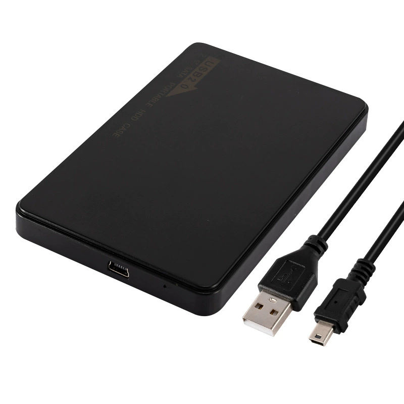 Коробка жесткого диска диаметром 2,5 дюйма, USB 2.0 к SATA, пластиковый мобильный корпус для жесткого диска, бесплатный инструмент, прямая продажа оптом