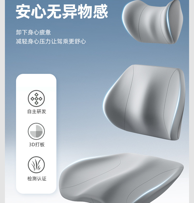 Car Headrest Memory Foam Lumbar Support Neck Pillow Ergonomic Car Seat Cushion Seat Backrest Waist Protector