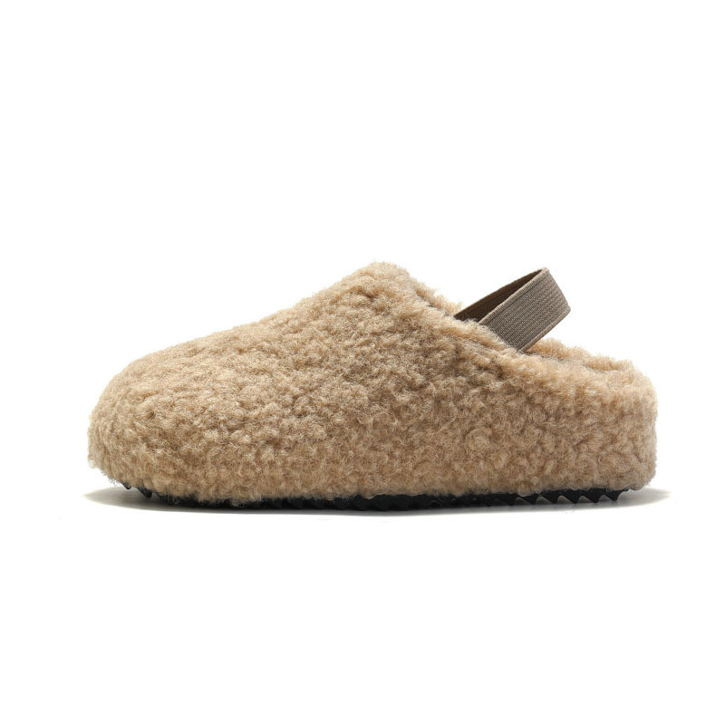 Ruizu Nieuwe Kinderschoenen van Harige Zachte Kurk, Warme Sandalen voor Jongens, Katoenen Pantoffels voor Meisjes, Polar Fleece_voghion.com