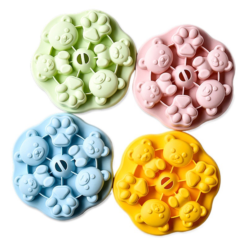 Silicona bebé suplemento de alimentos molde oso helado jalea cocinar pastel de arroz caliente jalea helado molde