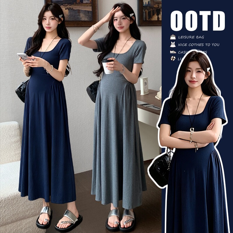 2026 New Summer Maternity Wear, Versatile Casual Long Skirt, Loose and Highly Elastic Maternity Dress 2026 New Summer Maternity Wear, Versatile Casual Long Skirt, Loose and Highly Elastic Maternity Dress