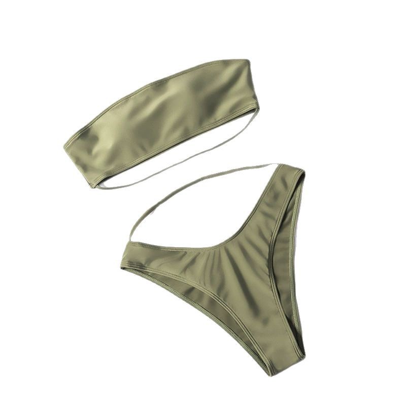 Cross-border Solid Color Bikini, European And American Style Two-piece Swimsuit For Women, New Model With Strapless_voghion.com