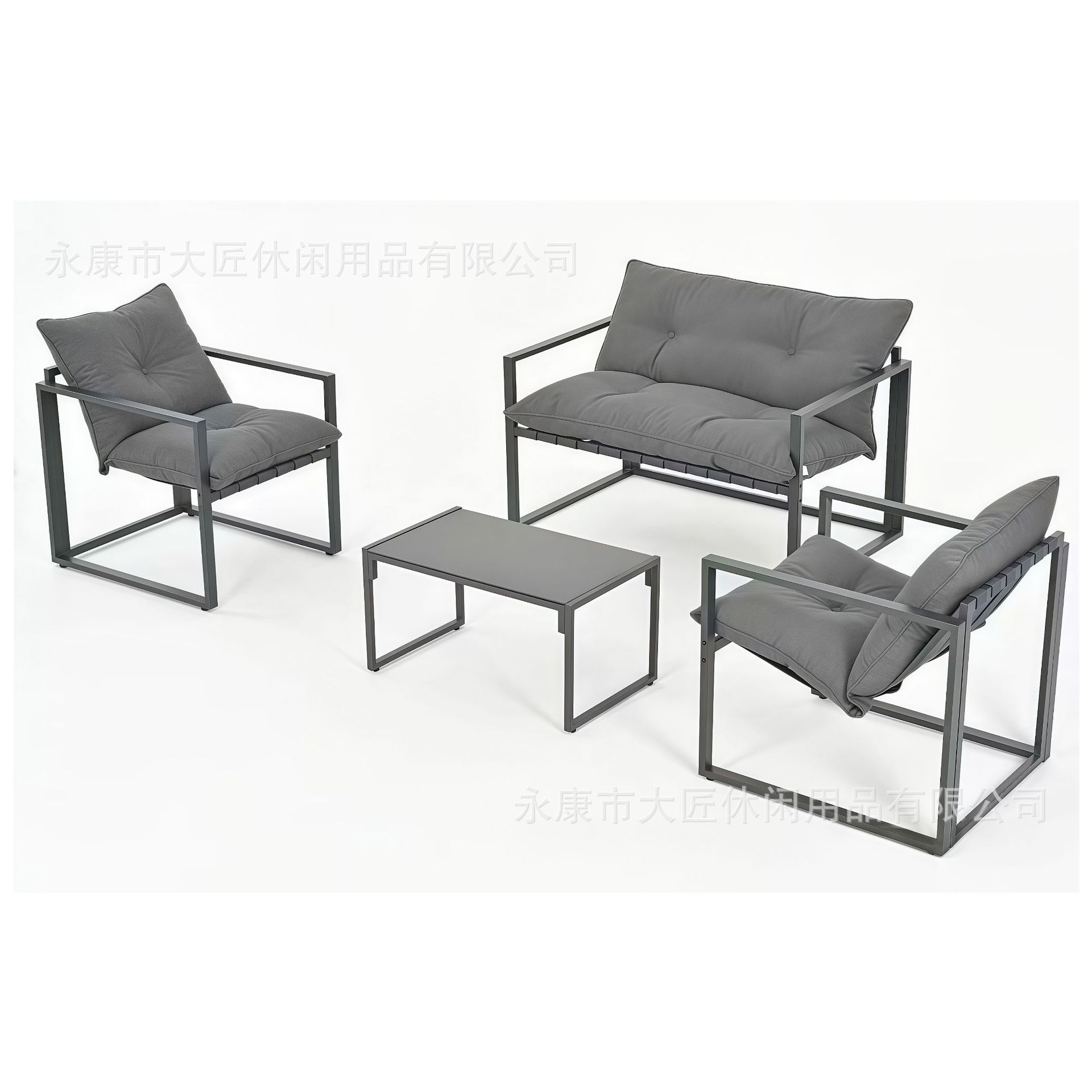 Sofá de vidrio al aire libre patio villa jardín terraza al aire libre relajación aluminio aleación sofá mesa de té muebles combinados