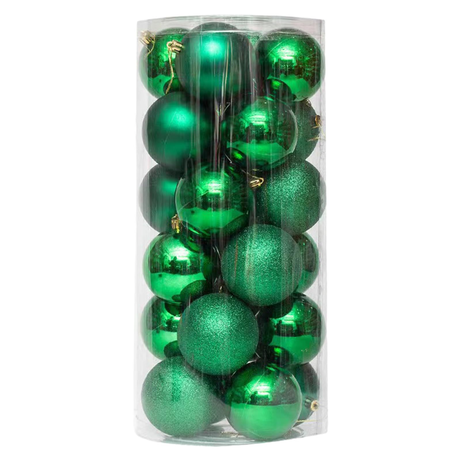 Balón de Navidad multicolor de barril azul, set de 24 bolas de decoración de Navidad, fábrica directa de bolas de plástico galvanizadas