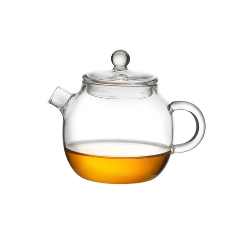 Glass tea mini teapot for one person, two-capacity transparent tea set for green tea, single pot