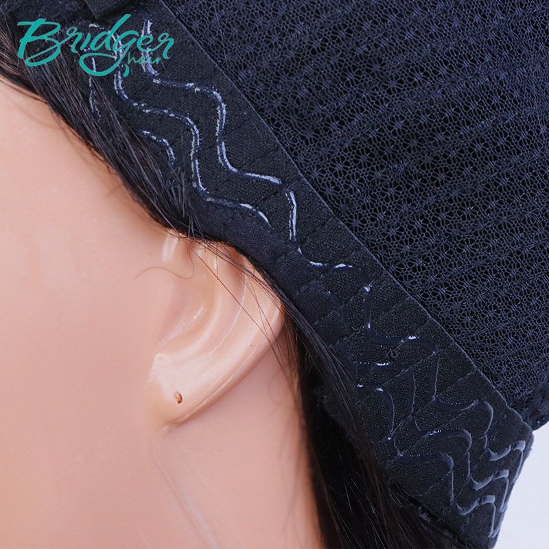 5*5 sem cola sem cola dupla empate BOB nova peruca de cabelo humano preto de rede_voghion.com