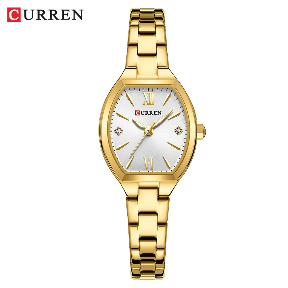 CURREN/Karen 9112 женские водонепроницаемые часы цилиндрической формы в повседневном стиле, простые женские часы с Римскими цифрами, кварцевые часы