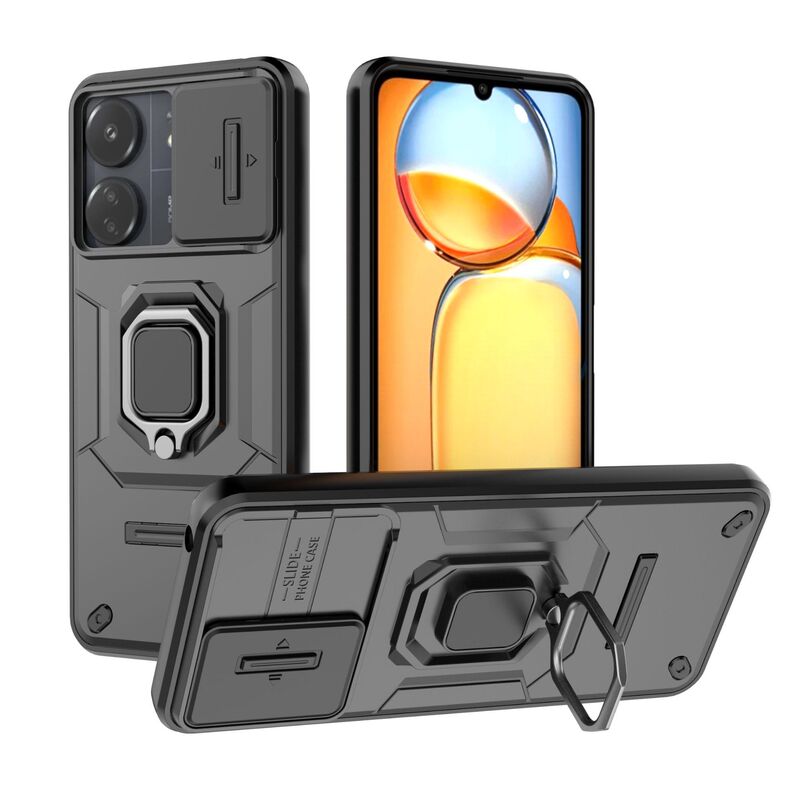 Cross-border SuitAble for XiAomi pocoF6 BAttle BeAr Sliding Window Mobile Phone CAse Redmi 13c BrAcket RM A3 All-inclusive Protective Cover