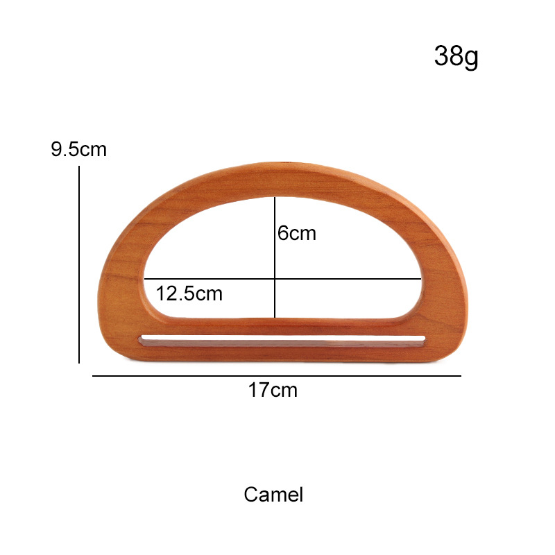 Explosiones transfronterizas de mano de madera maciza en forma de D, bolso de mano, mano de mano, mano de gancho DIY, mano de madera image 11