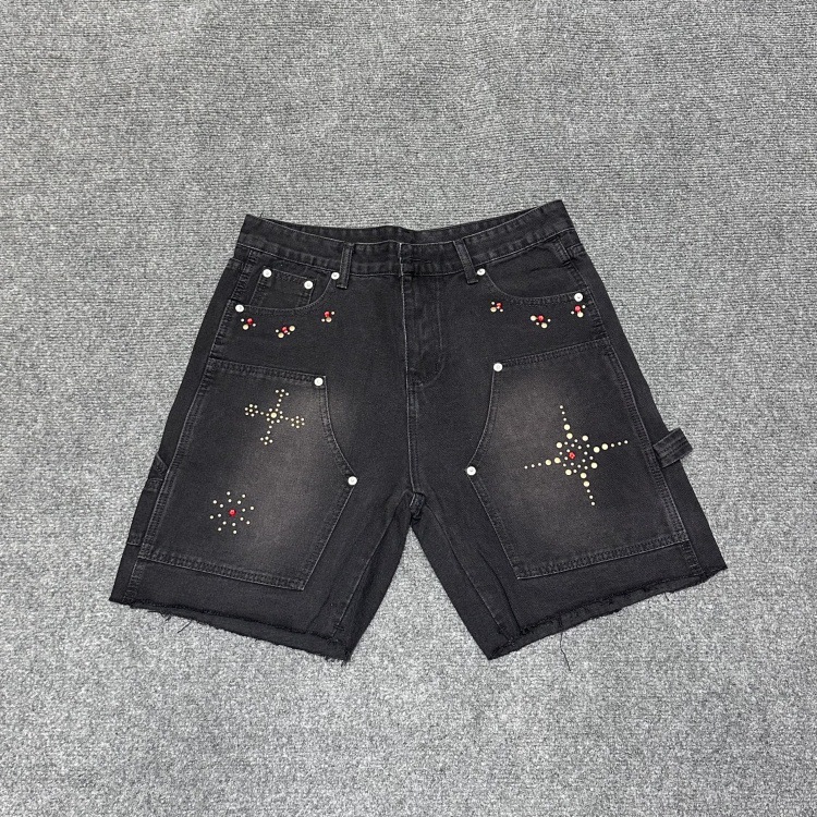 Marca de moda europea y americana transfronteriza Alcatraz Camiseta de manga corta con estampado de letras reflectantes Traje de pantalones cortos casuales de calle para hombres y mujeres