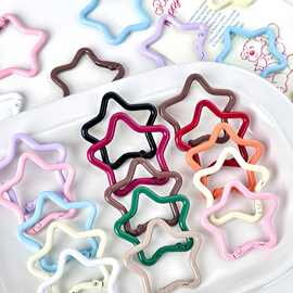 烤漆彩色五角星金属弹簧扣包挂钥匙扣头串珠手工diy材料饰品配件