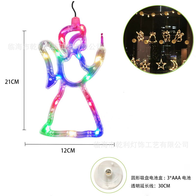 LED decoración de Navidad lámpara de succión muñeco de nieve árbol de Navidad lámpara de la batería ins viento ventana diseño caja de la batería forma lámpara colgante