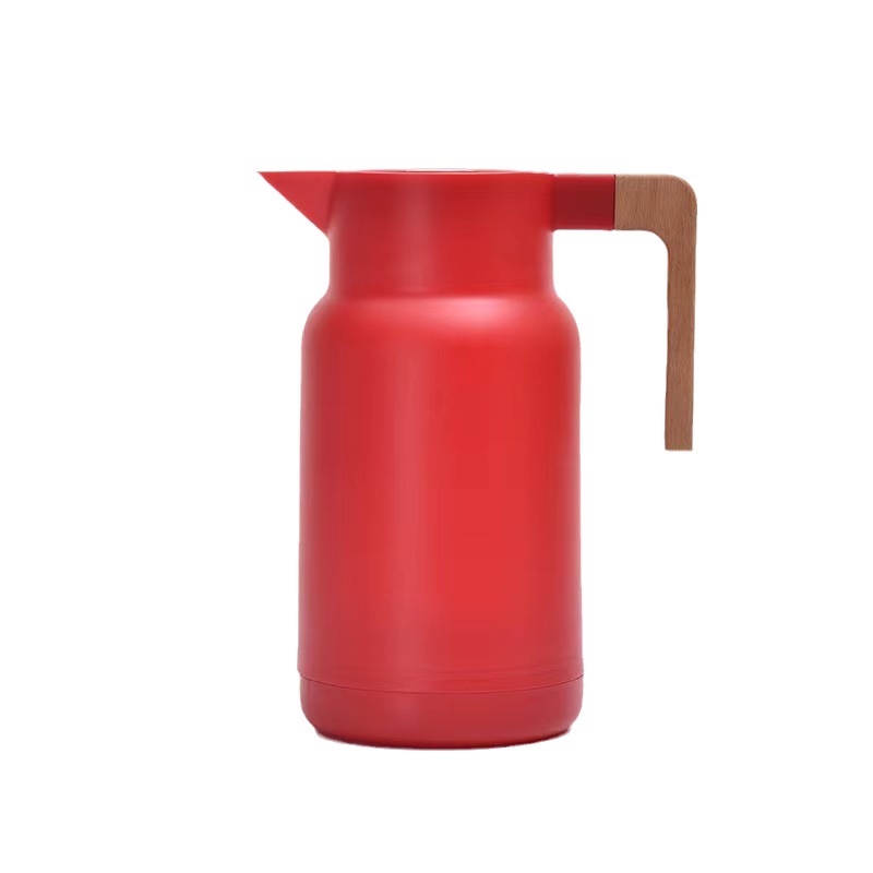Tetera térmica de acero inoxidable con mango de madera, estilo europeo, para hotel o regalo image 7
