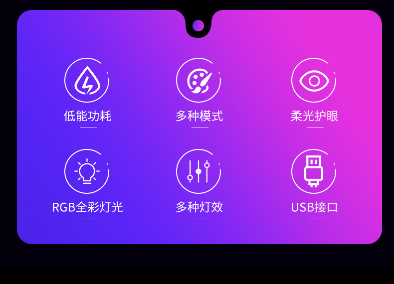 Car Ambient Light, Wireless USB Car Interior Led Breathing Light, Wireless Decorative Colorful Night Light