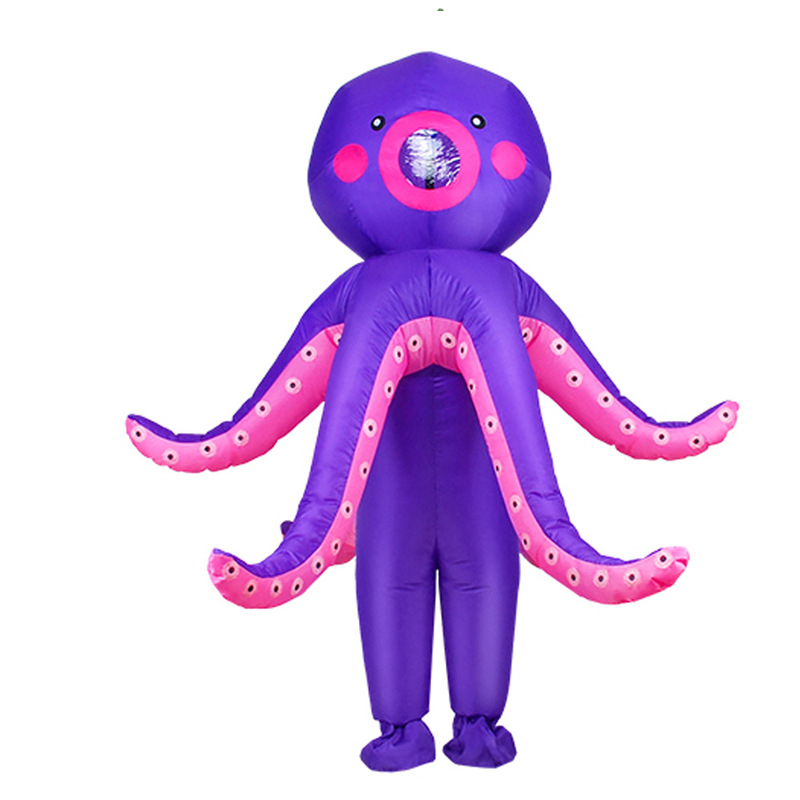 Venta caliente Traje inflable transfronterizo Dinosaurio de Halloween Alien Tyrannosaurus Rex Dress Up Ropa de actuación divertida Decoración de fiesta