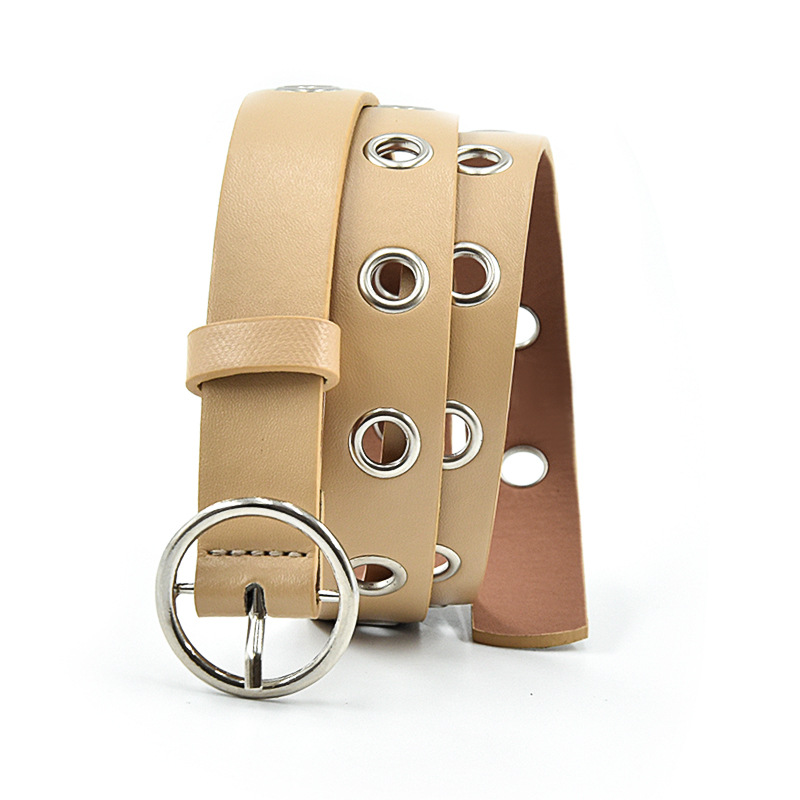 2022 correa de moda popular europea y americana moda única fila agujero de aire cadena términos estilo punk coreano correa de las mujeres