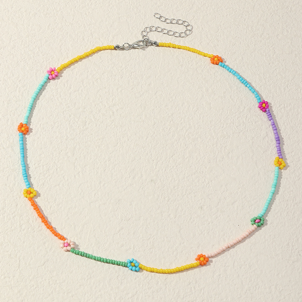 Necklace Classification Simple Style Daisy Alloy Seed Bead Wholesale Necklace