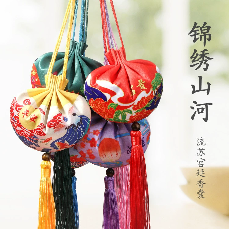 Guodeng саше Hanfu придворные аксессуары длинная веревка кисточка шея старинный стиль саше автомобильная подвеска пустая сумка оптовая сумка