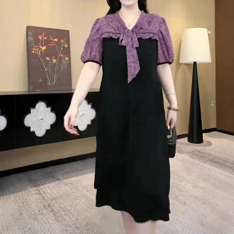 Новое летнее модное популярное шифоновое платье с цветочным принтом для похудения больших размеров, 120kg г., одежда для полных женщин