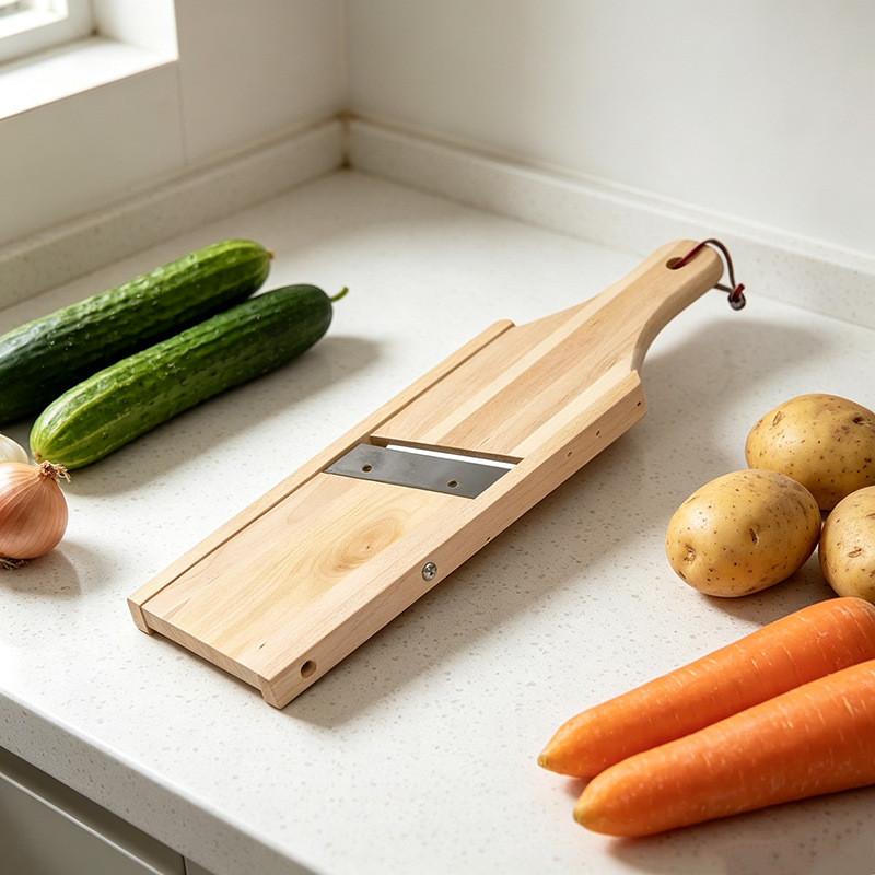 Cortador de verduras de madera, raspador de papas manual, raspador de madera, raspador de pepino, raspador de rábano largo