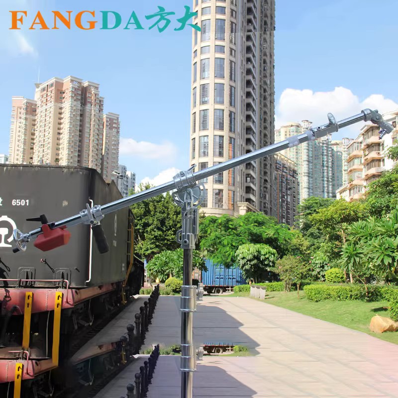 摄影棚大号专业摄影闪光灯悬臂银色顶灯架单横杆  影楼臂斜臂支架