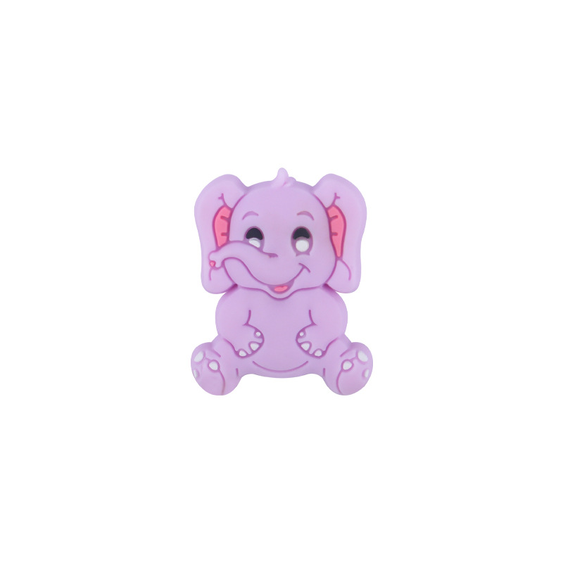 Creativo DIY bebé suministros de dibujos animados animal elefante juguetes de silicona bebé molar chupete cadena pulsera pequeños accesorios