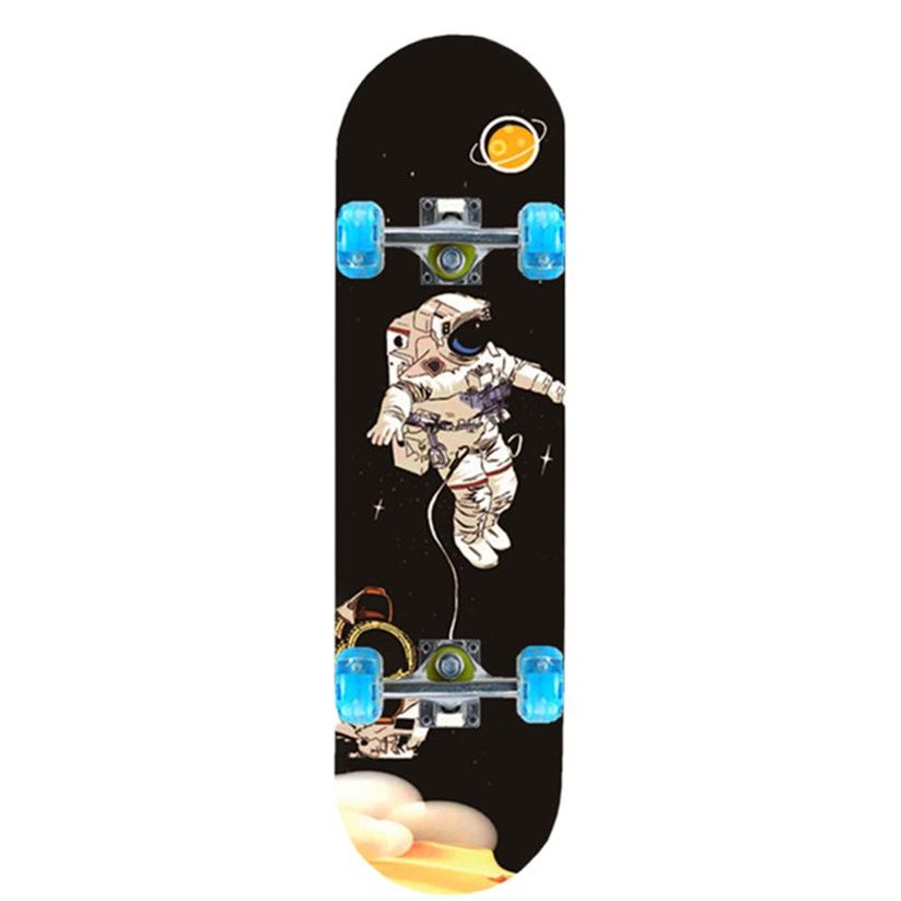Skateboard beginner youth adult boys and girls children professional board double warped four-wheel scooter 3-6-12 years old