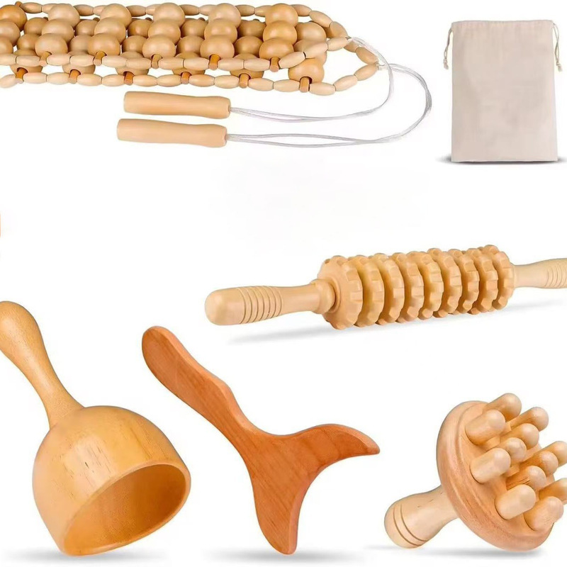 Amazon's Best-Selling Wooden Massager Set, Meridian Health Care Equipment, Home-Style Massage Stick, Massage Hammer, Back Stretcher