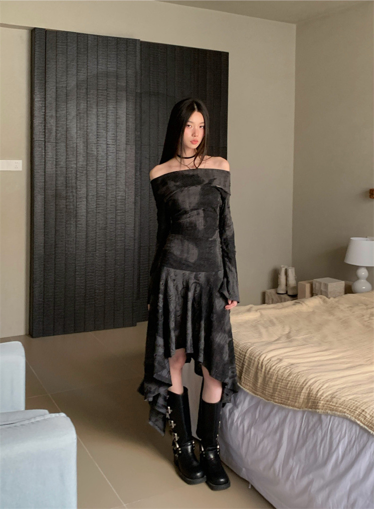 GraceChic In Stock Off-Shoulder Niche Wasteland Style Hot Girl Outfit Dress_voghion.com