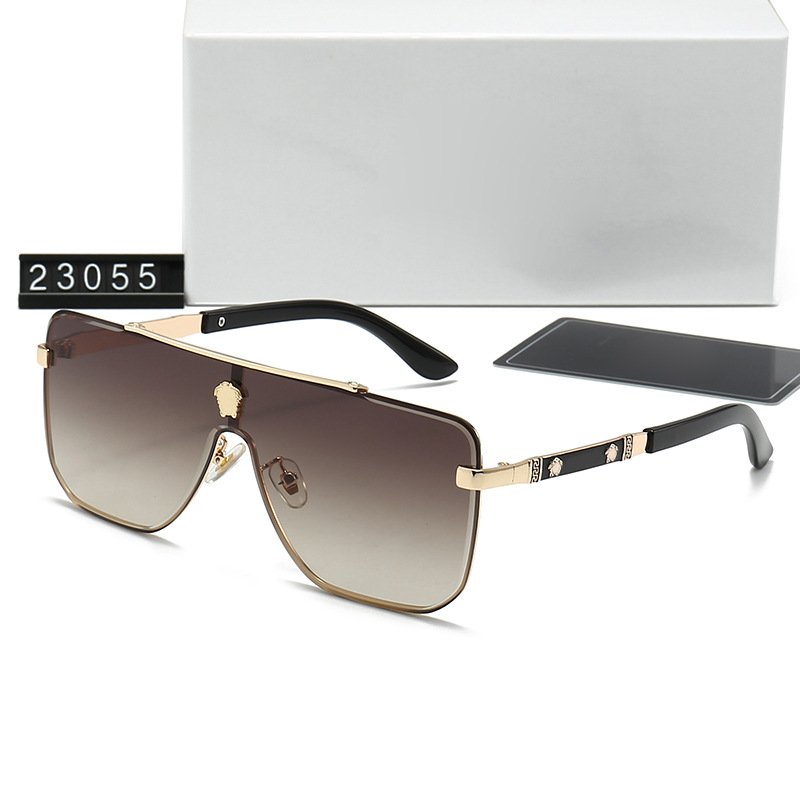 Versace Shield Metal Sunglasses Gold Brown Gradient (23055)