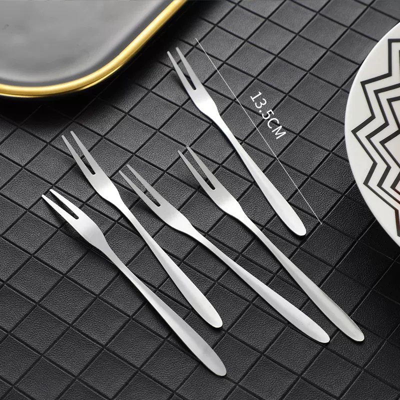西餐不锈钢创意水果叉冰激凌叉小叉子蛋糕不锈钢叉子水果签批发