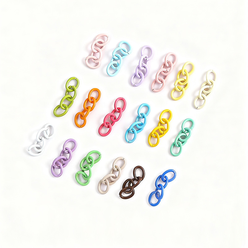 DIY Jewelry Accessories Painted Four-Section Chain 4-Section Grinding Chain Metal Woven Chain Key Ring Chain Connecting Chain Hanging Chain