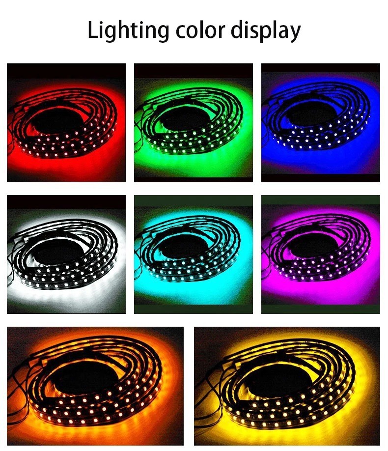 Direct sales 1 Drag 4-5050 colorful voice control car chassis light atmosphere light decorative light car bottom light 90 * 120cm