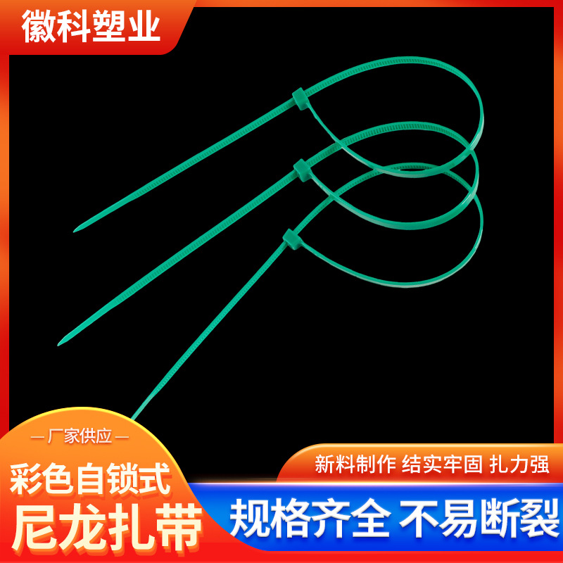 大量批发彩色自锁式尼龙扎带塑料捆绑束线带国标扎带理线